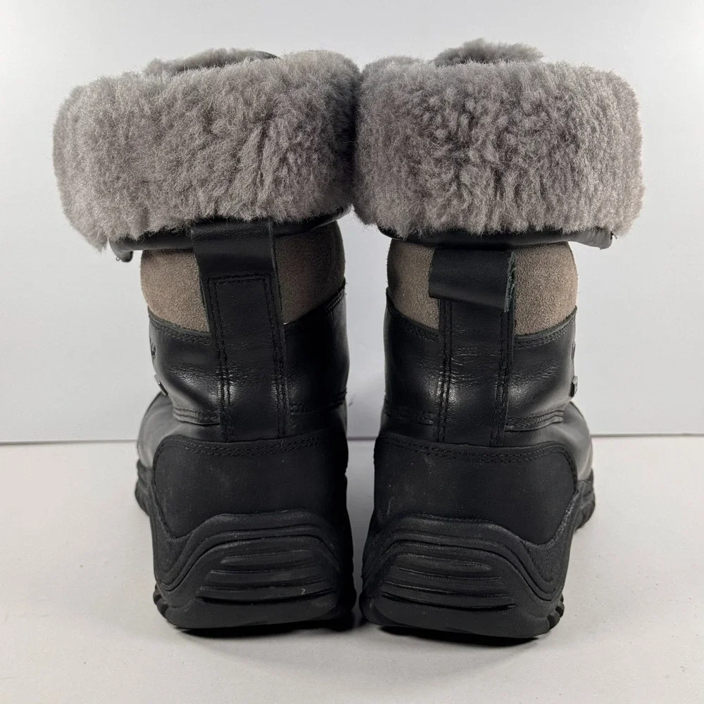 UGG Adirondack II Black Leather Waterproof Winter Snow Boots Vibram 1906 Women 6